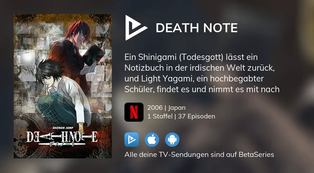 Death Note Stream German Folge 1 Wo kann man Death Note TV-Serien online streamen sehen? | BetaSeries.com