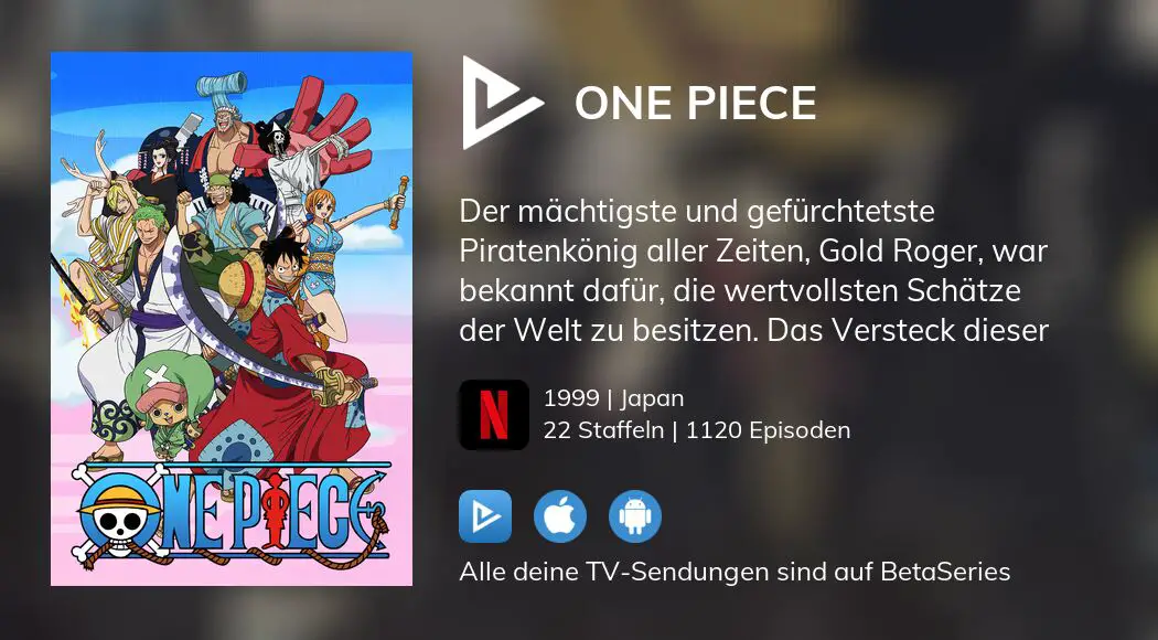 Wo Kann Man One Piece Legal Sehen Wo kann man One Piece TV-Serien online streamen sehen? | BetaSeries.com