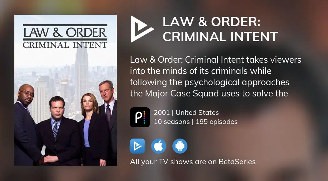 Where to watch Law Order Criminal Intent TV series streaming