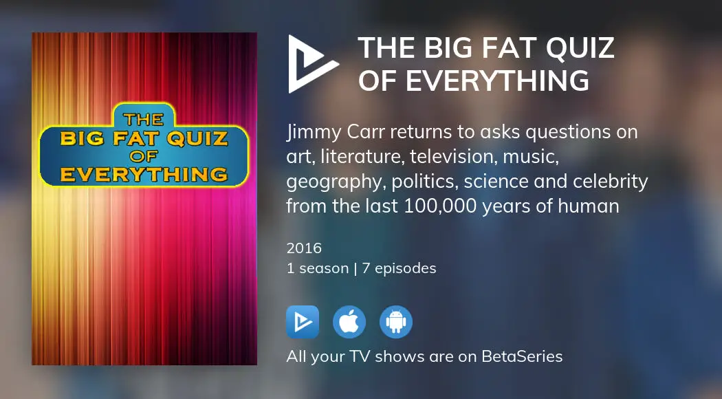 Where to watch The Big Fat Quiz of Everything TV series streaming