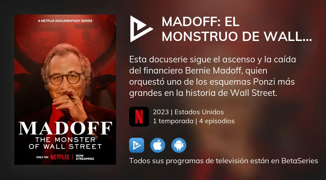 ¿dónde Ver Madoff El Monstruo De Wall Street Tv Series Streaming Onlineemk 1892