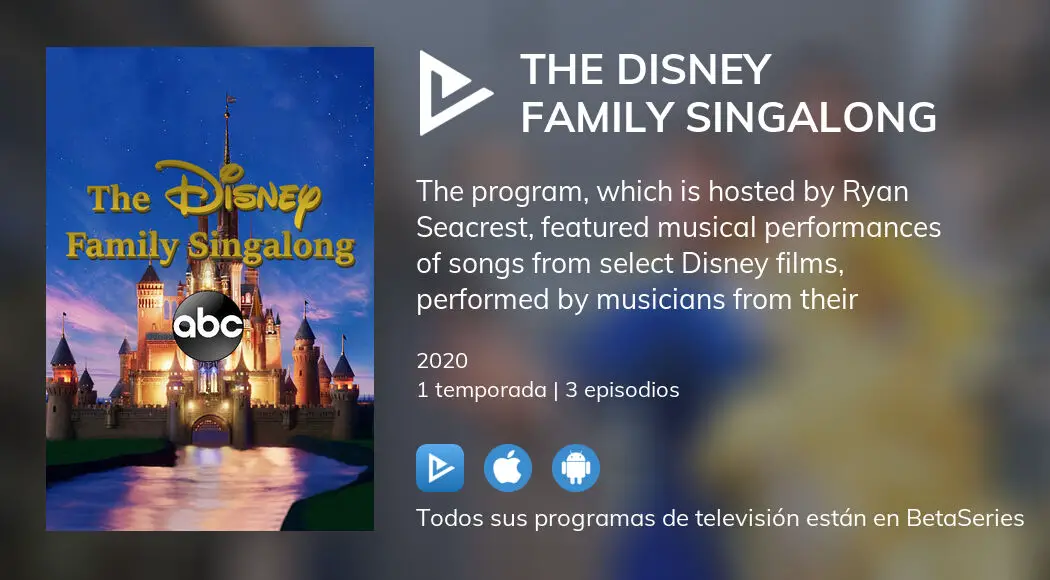 ¿Dónde ver The Disney Family Singalong TV series streaming online