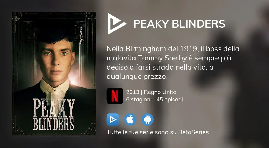 Streaming peaky hot sale blinders ita