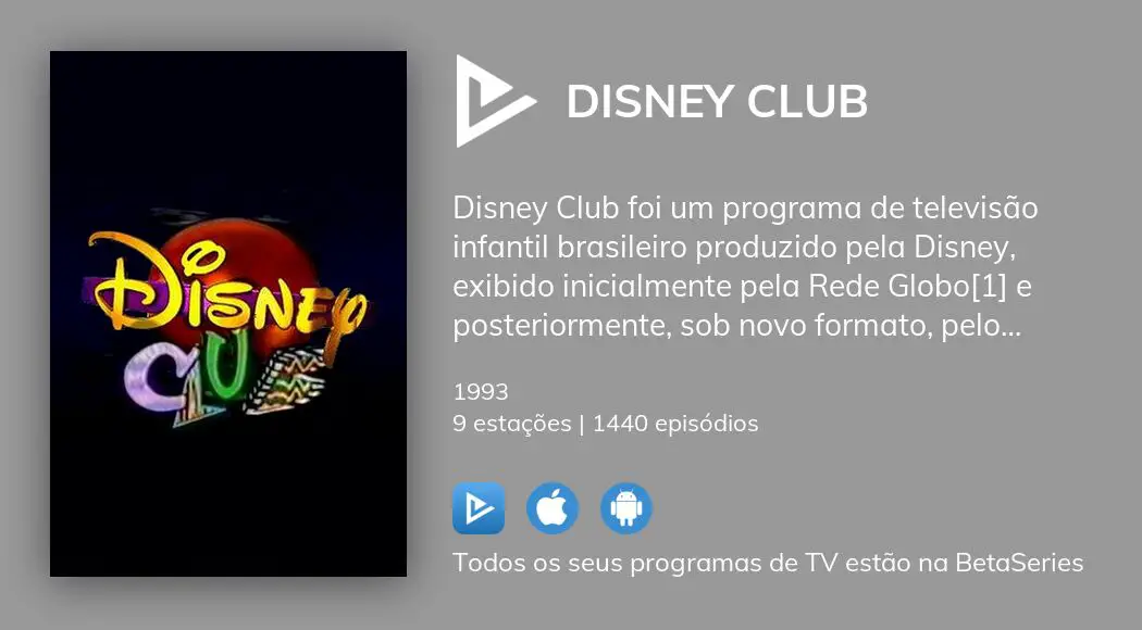 Veja os episódios de Disney Club em streaming 
