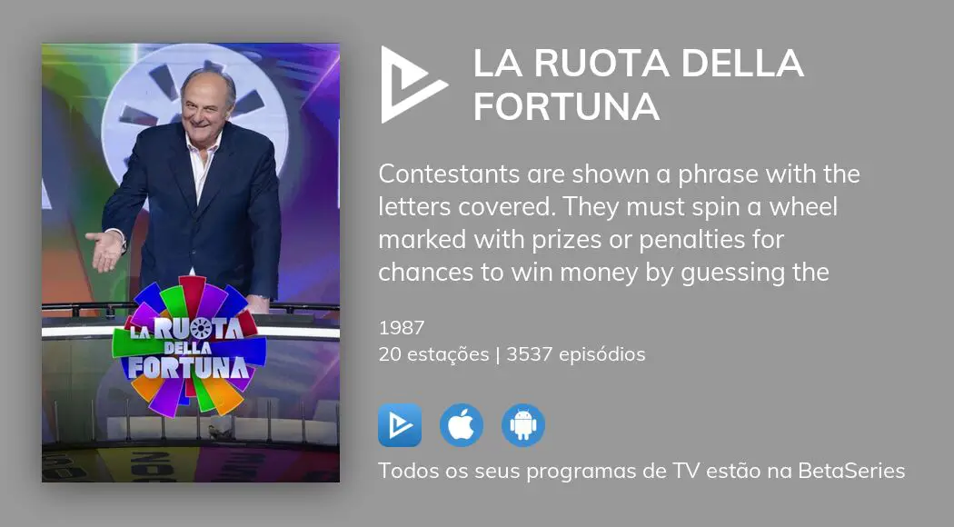 Ver Episódios De La Ruota Della Fortuna Em Streaming | BetaSeries.com