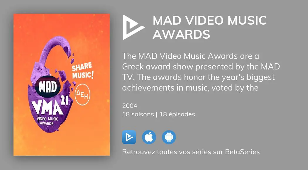 Où regarder les épisodes de Mad Video Music Awards en streaming complet